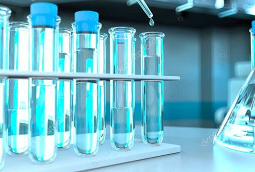 Some waters inside test tube inside a lab