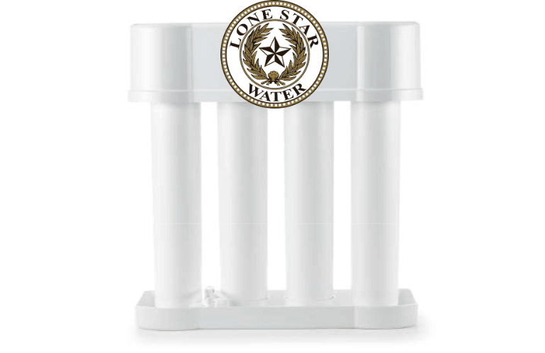 A clear Texas-themed ballot box with the state seal on top.