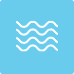 A wave shaped design with a blue background