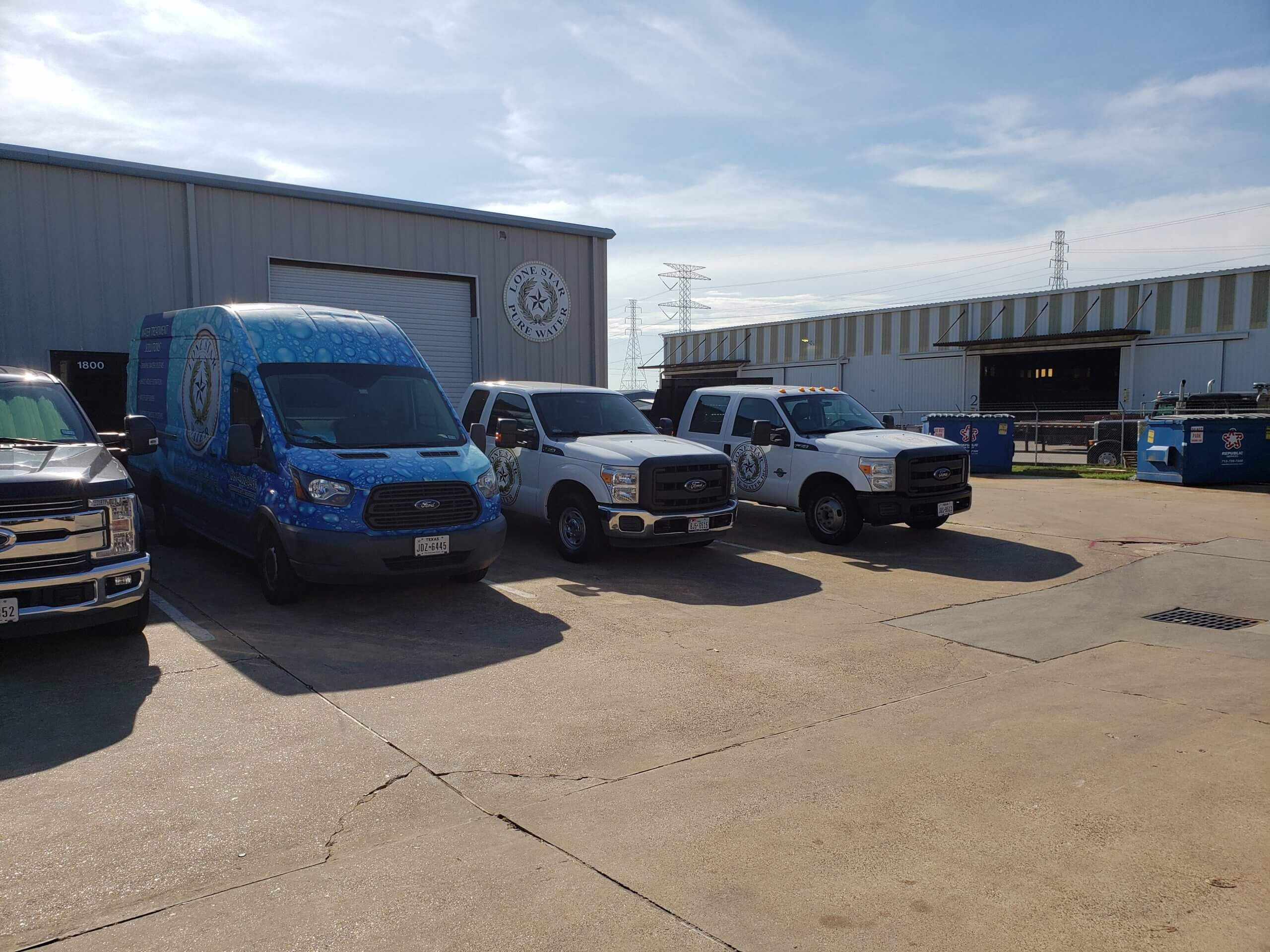 Vehicles parked at the lone star company
