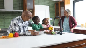 family enjoying clean water