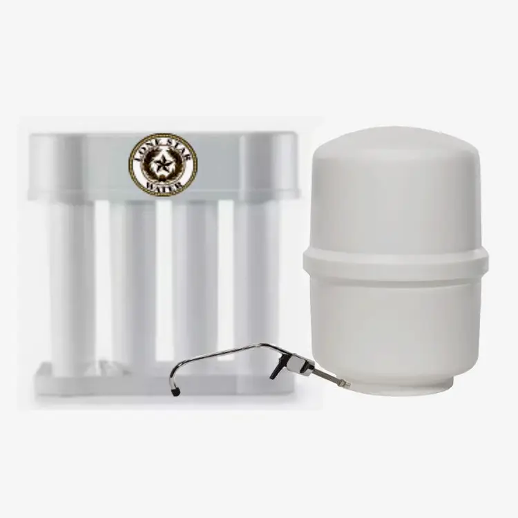 Water filtration system with storage tank.