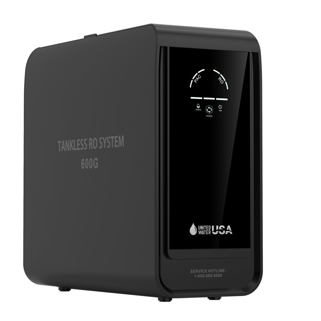 Black tankless RO system.